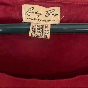 Lindy Bop Retro inspired dress. Wine color. Size 16.